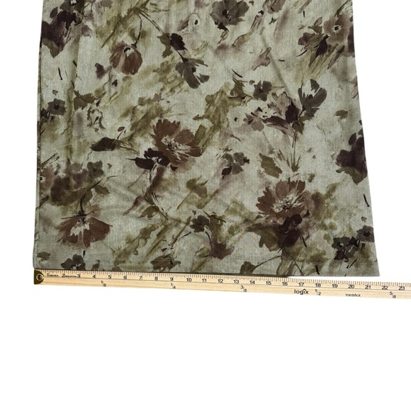 Y2K Maurices Olive Green Floral Abstract Maxi Skirt Size Medium Made in USA - Picture 3 of 9